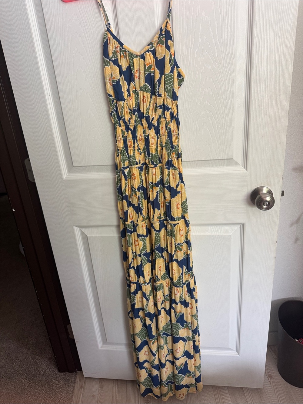 Benoa Swim Yellow and Navy Floral Maxi Dress